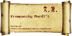 Krompaszky Marót névjegykártya